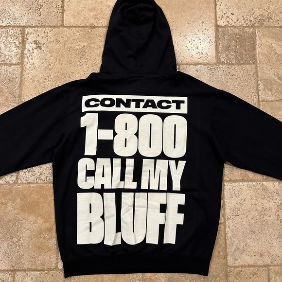 Pusha T 1-800 Call My Bluff Its Almost Dry Black Hoodie - Picture 8 of 10